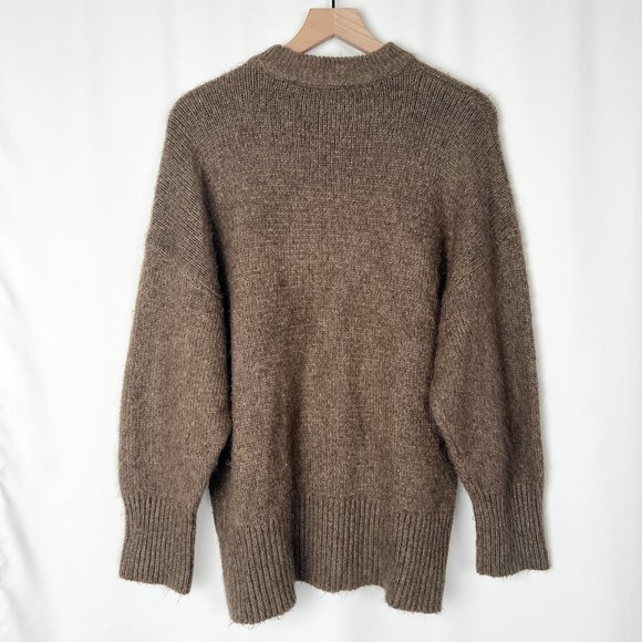 Blogger Favorite Zara Oversized Sweater Slouchy Ribbed Knit Crew Chunky Preppy - Picture 7 of 8